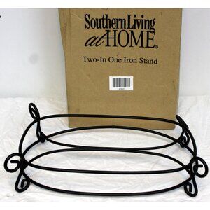 Southern Living 2 in 1 Iron Stand Black #40943 Double Sided Oval DAMAGED